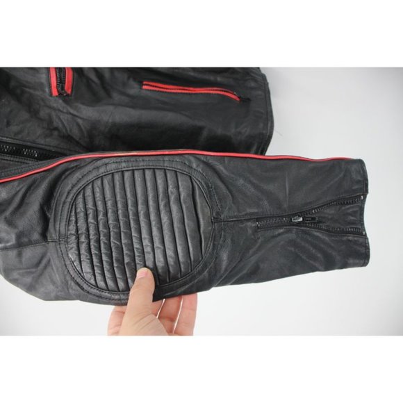 Vintage wilsons Mens 42 distressed leather jacket biker cafe racer asymmetrical - Picture 3 of 16